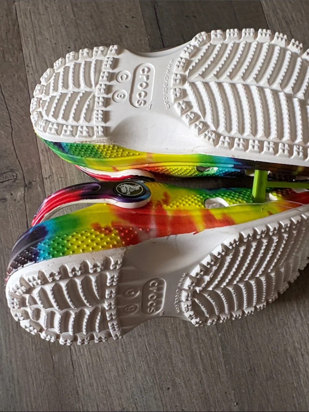 CROCS Kids Tie-Dye Slip-On Clogs in Rainbow